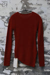 INTO THE EAST 24 Autumn and Winter Wool Blend Asymmetric Knit Top ITE-E1YGAW012RE20TP-HONG Red